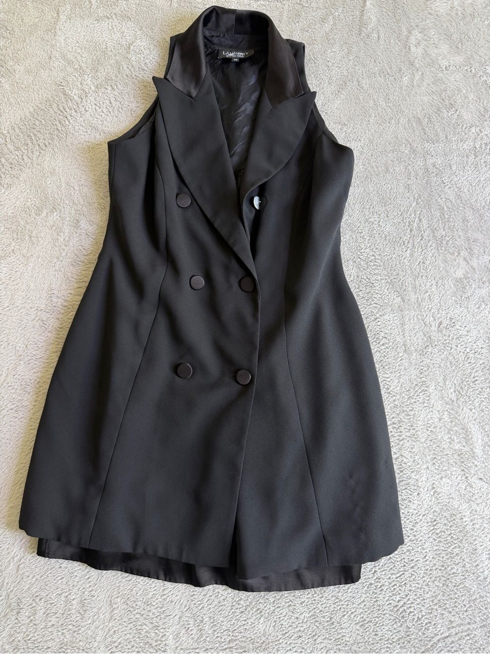 Laundry By Shelli Segal Black Sleeveless Double-Breasted Dress